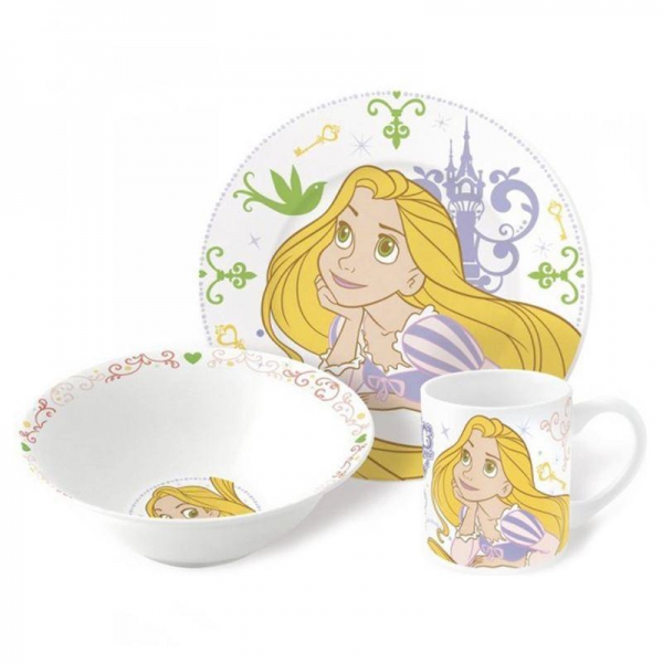 Набор керамической посуды в подарочной упаковке Snack Set Rapunzel Princess (3 шт.)