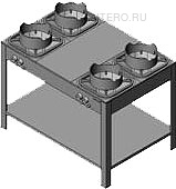 Плита газовая Вулкан KSB04 8158 WOK