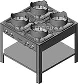 Плита газовая Вулкан KSB04 8189 WOK